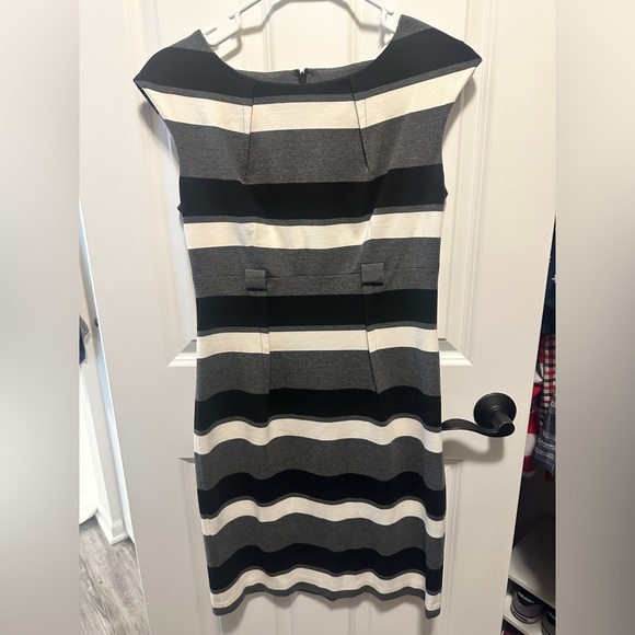 Calvin Klein cap sleeve striped sheath dress size 6 - Picture 2 of 3